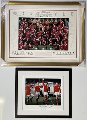 Lot 47 - FOOTBALL PRINTS - INC GEOFF HURST SIGNED / LIVERPOOL FC LEGENDS MULTI SIGNED PRINT.