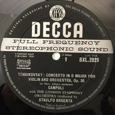 Lot 25 - ARGENTA - TCHAIKOVSKY - VIOLIN CONCERTO LP (OG DECCA SXL 2029 - ED1)
