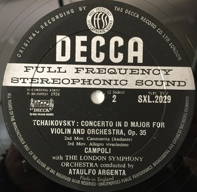 Lot 25 - ARGENTA - TCHAIKOVSKY - VIOLIN CONCERTO LP (OG DECCA SXL 2029 - ED1)