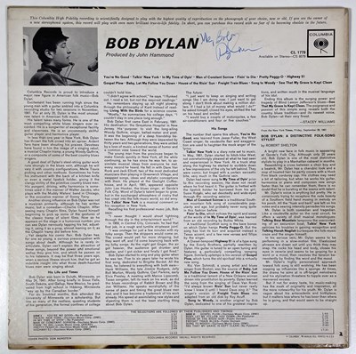 Lot 468 - BOB DYLAN, SIGNED AND INSCRIBED COPY OF THE DEBUT LP.