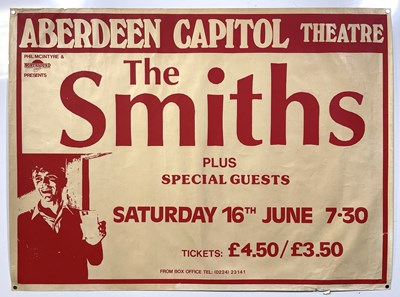 Lot 443 - THE SMITHS - A 1984 CONCERT POSTER FOR ABERDEEN.