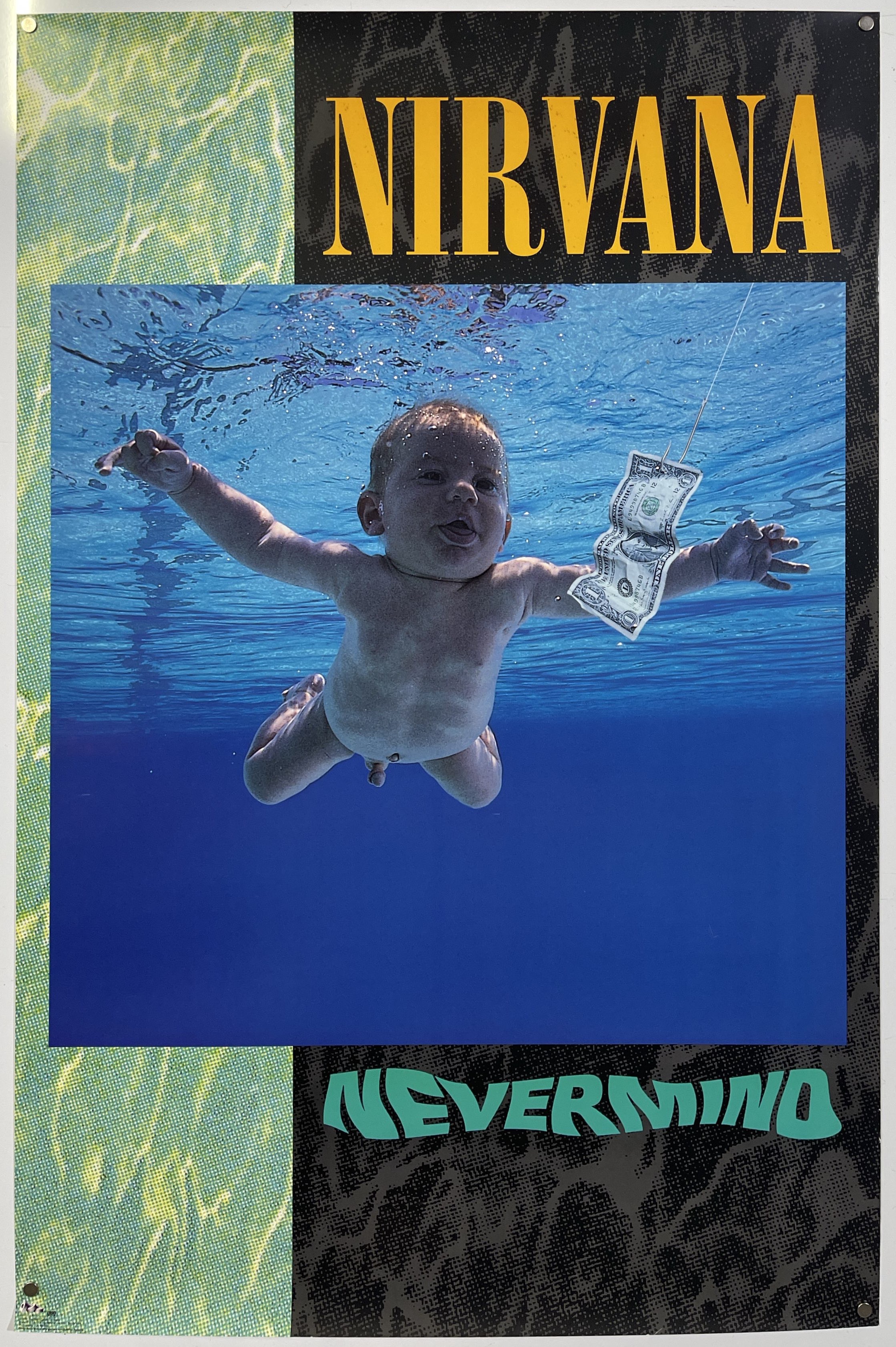 vtg90s Nirvana Never Mind UK販促用ポスター Lot 187 - NIRVANA - AN ORIGINAL SUBPOP PROMO POSTER