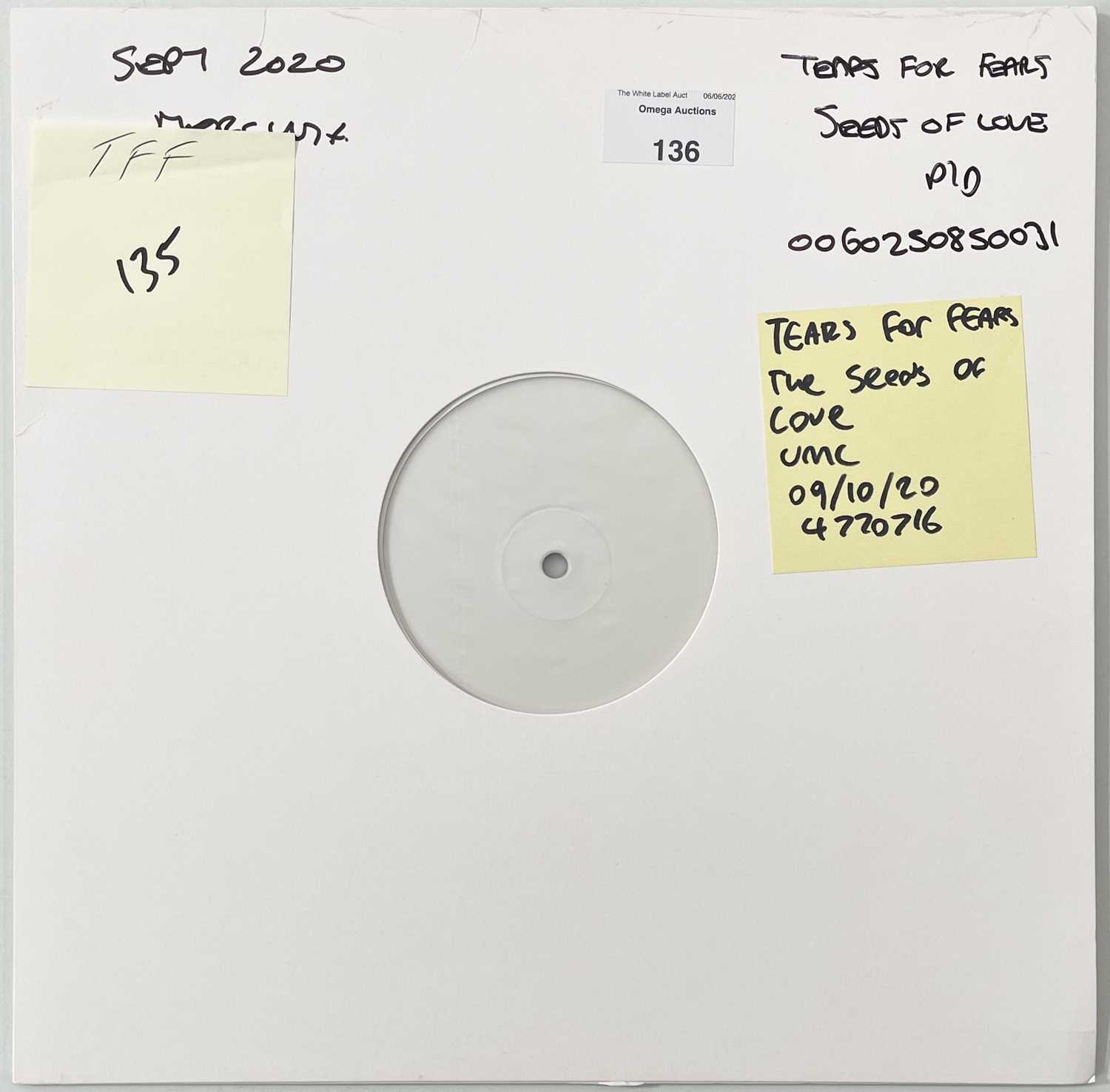 Lot 136 - TEARS FOR FEARS - SEEDS OF LOVE (2020, 4770716) WHITE LABEL TEST PRESSING.