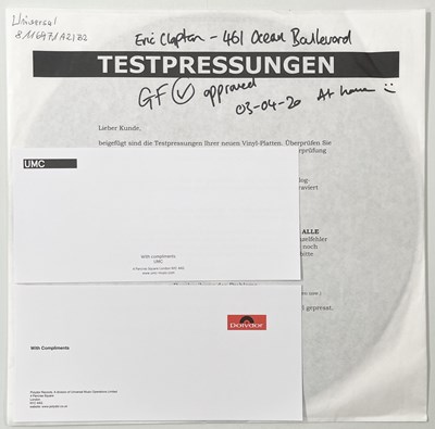 Lot 170 - ERIC CLAPTON - 461 OCEAN BOULEVARD (2020) WHITE LABEL TEST PRESSING.