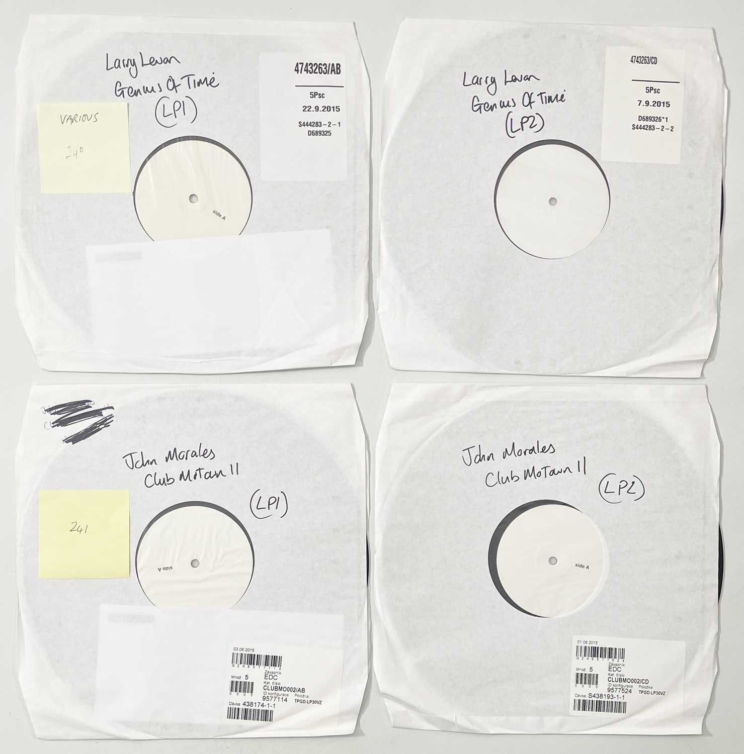 Lot 182 - DANCE MUSIC INC JOHN MORALES / LARRY LEVAN - WHITE LABEL TEST PRESSINGS.