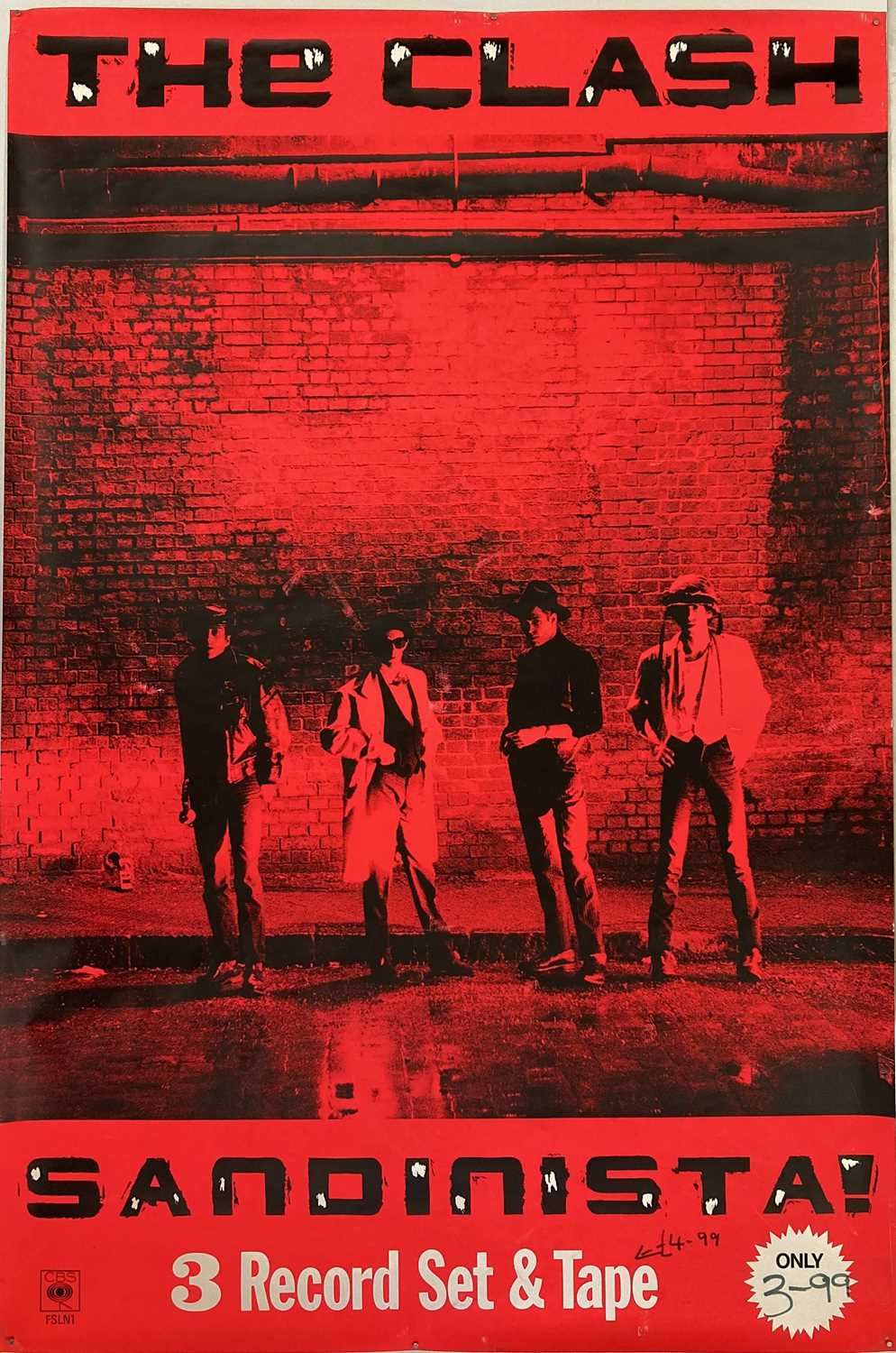 Lot 345 - THE CLASH - SANDINISTA ORIGINAL POSTER