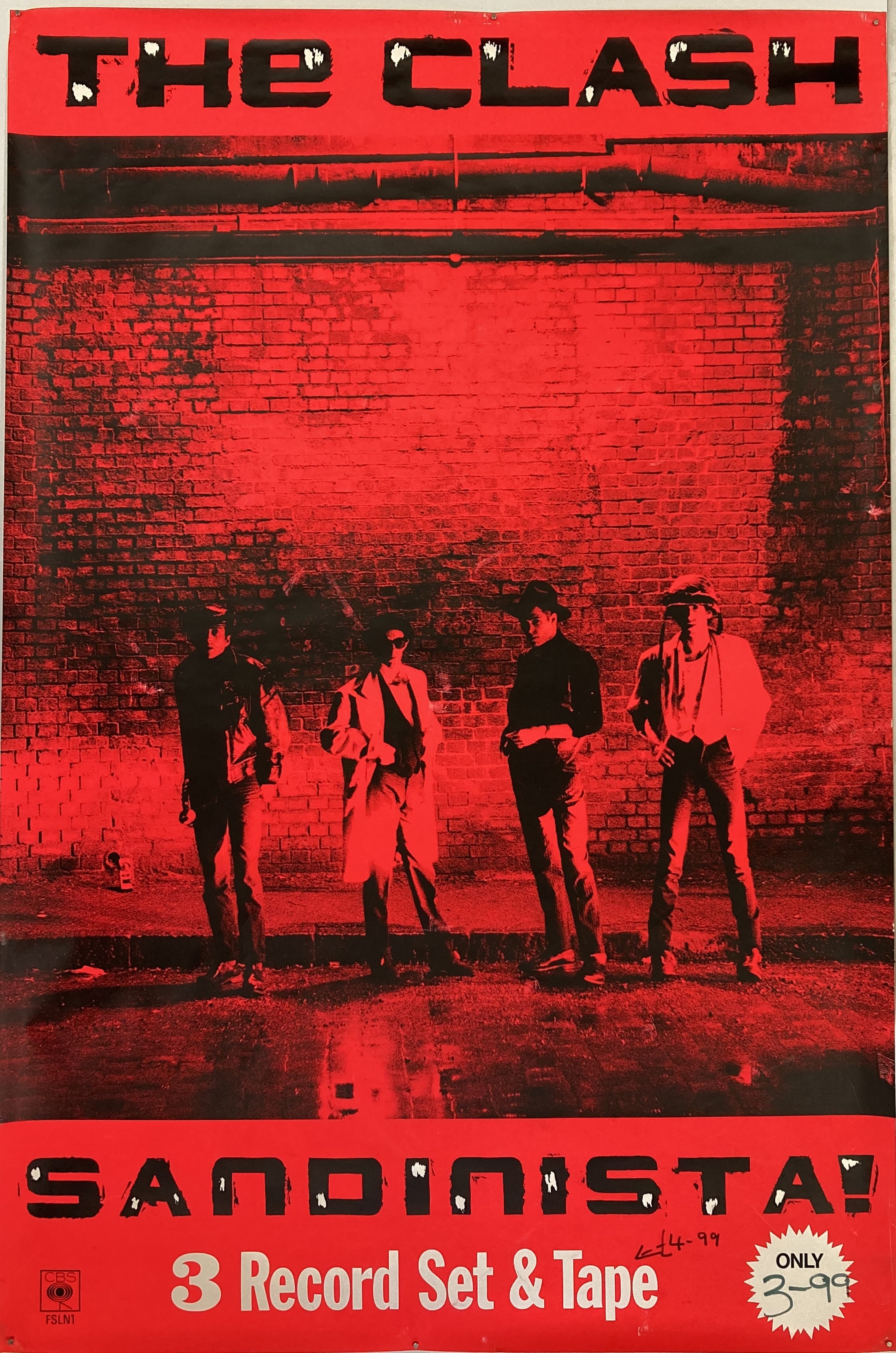 Lot 345 - THE CLASH - SANDINISTA ORIGINAL POSTER