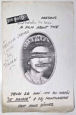 Lot 500 - SEX PISTOLS - ORIGINAL HANDBILL/MINI POSTER FOR GSTQ RELEASE PARTY