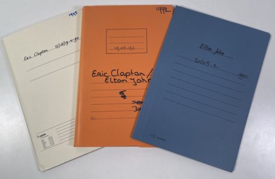 Lot 487 - CONTRACTS AND CONCERT BOOKING ARCHIVE - ERIC CLAPTON / ELTON JOHN.