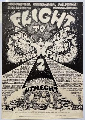 Lot 314 - FLIGHT TO LOWLANDS PARADISE - ORIGINAL 1968 FESTIVAL POSTER - HENDRIX / JEFF BECK / PINK FLOYD.