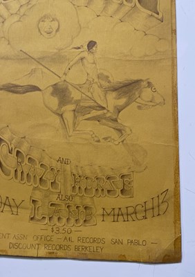 Lot 315 - NEIL YOUNG AND CRAZY HORSE - AN ORIGINAL AND RARE CONTRA COSTA COLLEGE 1970 CONCERT POSTER.