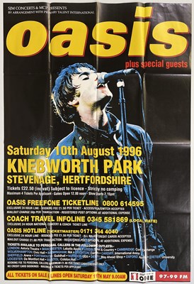 Lot 220 - POSTERS - BOWIE / BRETT MORGAN - MOONAGE DAYDREAM QUAD / OASIS KNEBWORTH.