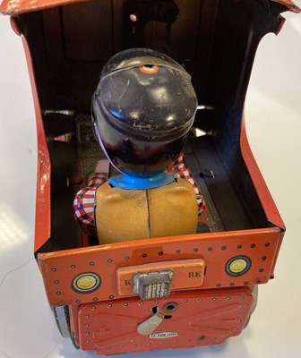 Lot 20 - DAYS WORK CHEWING TOBACCO ADVERT, KARAKIRI POSTER, RADIOACTIVE SIGN AND TINPLATE TRAIN