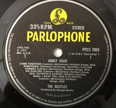 Lot 108 - THE BEATLES - ABBEY ROAD LP (ORIGINAL UK EXPORT COPY - PARLOPHONE PPCS 7088)