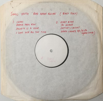 Lot 113 - SONIC YOUTH - BAD MOON RISING LP (ORIGINAL UK WHITE LABEL TEST PRESSING - BFFP 1)
