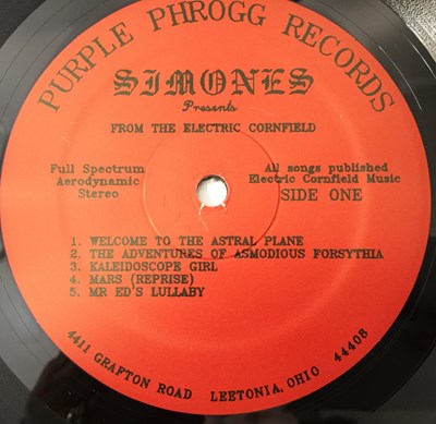 Lot 10 - SIMONES - FROM THE ELECTRIC CORNFIELD LP (MODERN PSYCH - PURPLE PHROGG PG04)