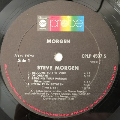 Lot 27 - MORGEN - S/T LP (60s PSYCH - ABC/ PROBE - CPLP 4507 S)