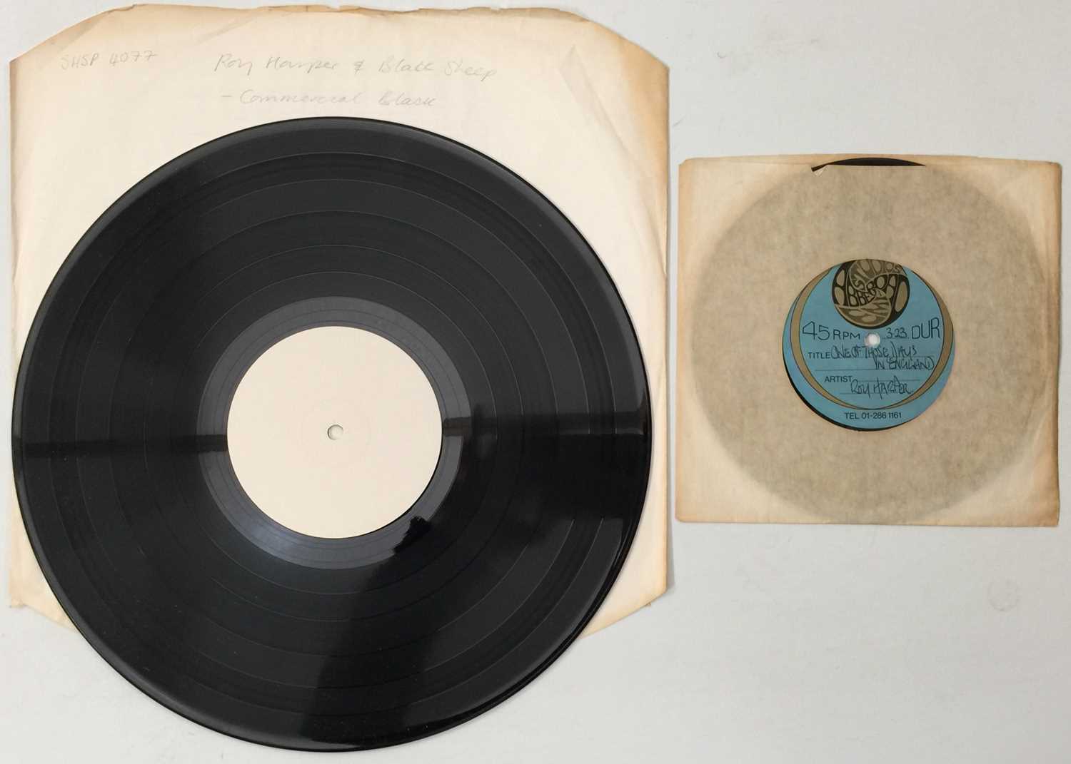 Lot 49 - ROY HARPER & BLACK SHEEP - COMMERCIAL BREAKS LP (WHITE LABEL TEST PRESSING - HARVEST - SHSP 4077) PLUS 7" ACETATE