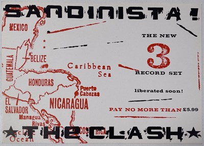 Lot 544 - THE CLASH - ORIGINAL SANDINISTA PROMOTIONAL FLYER.
