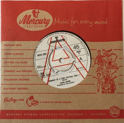 Lot 68 - David Bowie - Memory Of A Free Festival 7" (Original UK Demo - Mercury 6052 026)