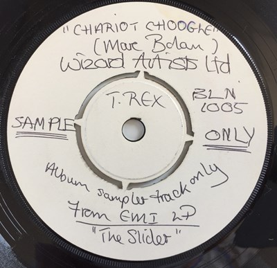 Lot 82 - T. REX - CHARIOT CHOOGLE C/W THE SLIDER 7" (ORIGINAL UK WHITE LABEL TEST PRESSING - SPSR 346)