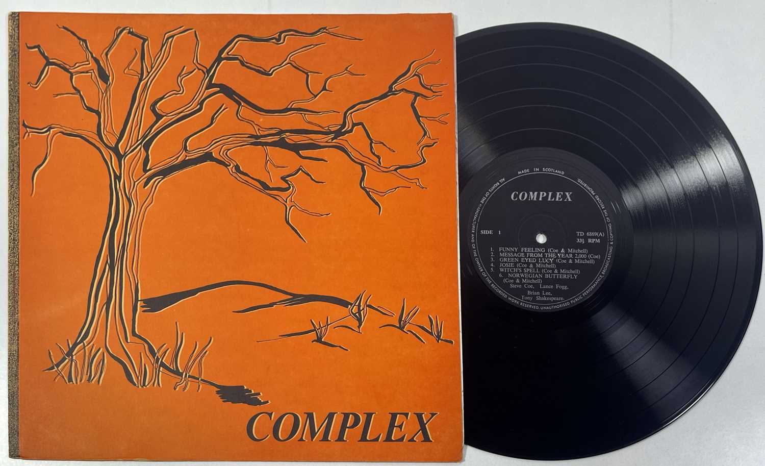 Lot 88 - COMPLEX - COMPLEX LP (ORIGINAL UK SELF-RELEASED PRESSING TD 6869/CLPM 001).