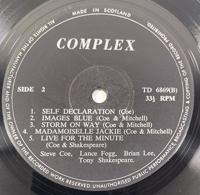 Lot 88 - COMPLEX - COMPLEX LP (ORIGINAL UK SELF-RELEASED PRESSING TD 6869/CLPM 001).