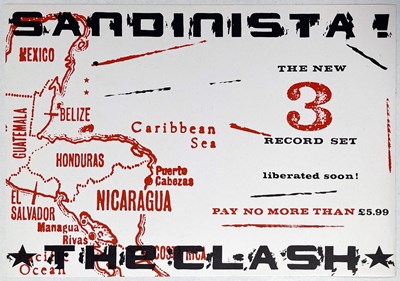 Lot 26 - THE CLASH - ORIGINAL SANDINISTA PROMOTIONAL FLYER.