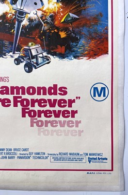 Lot 182 - JAMES BOND - DIAMONDS ARE FOREVER (1971) ORIGINAL AUSTRALIAN DAYBILL POSTER.