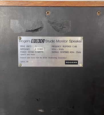 Lot 4 - ROGERS BBC LS3/6 STUDIO MONITOR SPEAKERS - 8 OHMS (PAIR)