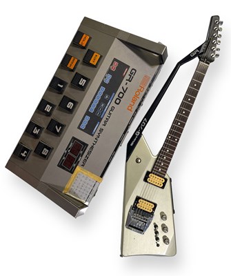 Lot 33 - 1984 ROLAND G-707 GUITAR SYNTHESIZER CONTROLLER & GR-700 GUITAR SYNTHESIZER PEDLBOARD.