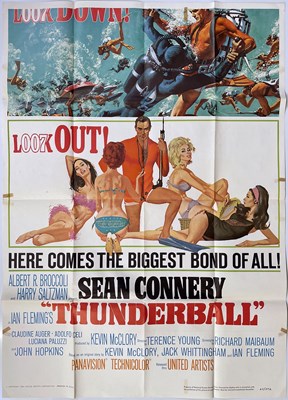 Lot 114 - JAMES BOND - THUNDERBALL (1965) - A US THREE SHEET POSTER.