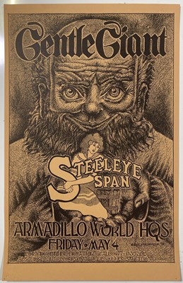 Lot 187 - ARMADILLO WORLD HEADQUARTERS - GENTLE GIANT / STEELEYE SPAN - 1973 POSTER.