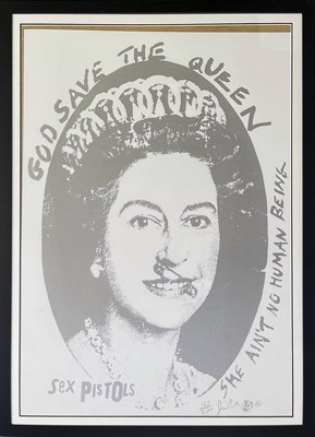 Lot 73 - THE SEX PISTOLS / JAMIE REID - LIMITED EDITION SIGNED GOD SAVE THE QUEEN POSTER PRINT.