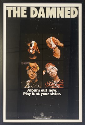 Lot 19 - THE DAMNED - ORIGINAL DEBUT LP PROMOTIONAL POSTER.