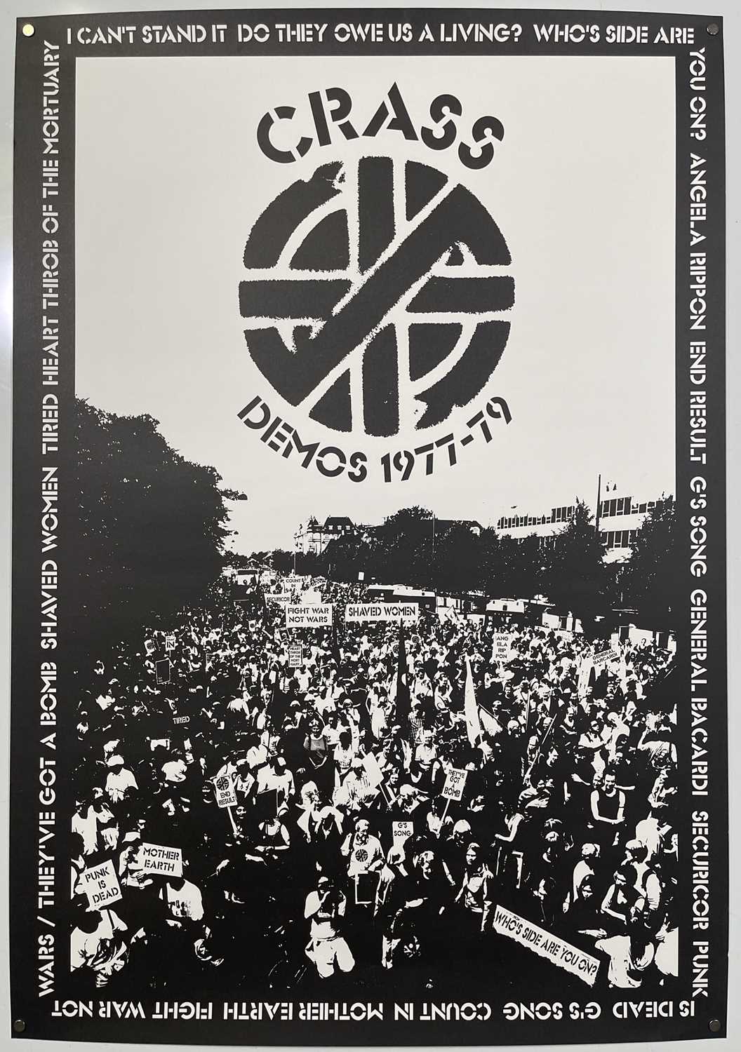 Lot 33 - CRASS - DEMOS 1977-79 POSTER.
