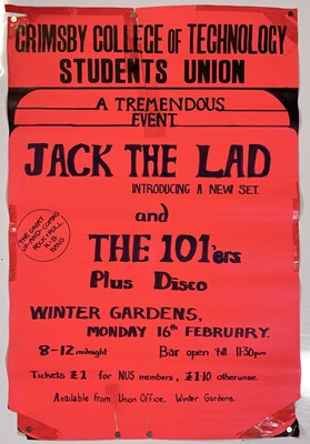 Lot 20 - THE CLASH INTEREST / JOE STRUMMER - AN ORIGINAL C 1976  101ERS CONCERT POSTER.