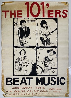 Lot 21 - THE CLASH INTEREST / JOE STRUMMER - AN ORIGINAL C 1976  101ERS CONCERT POSTER.