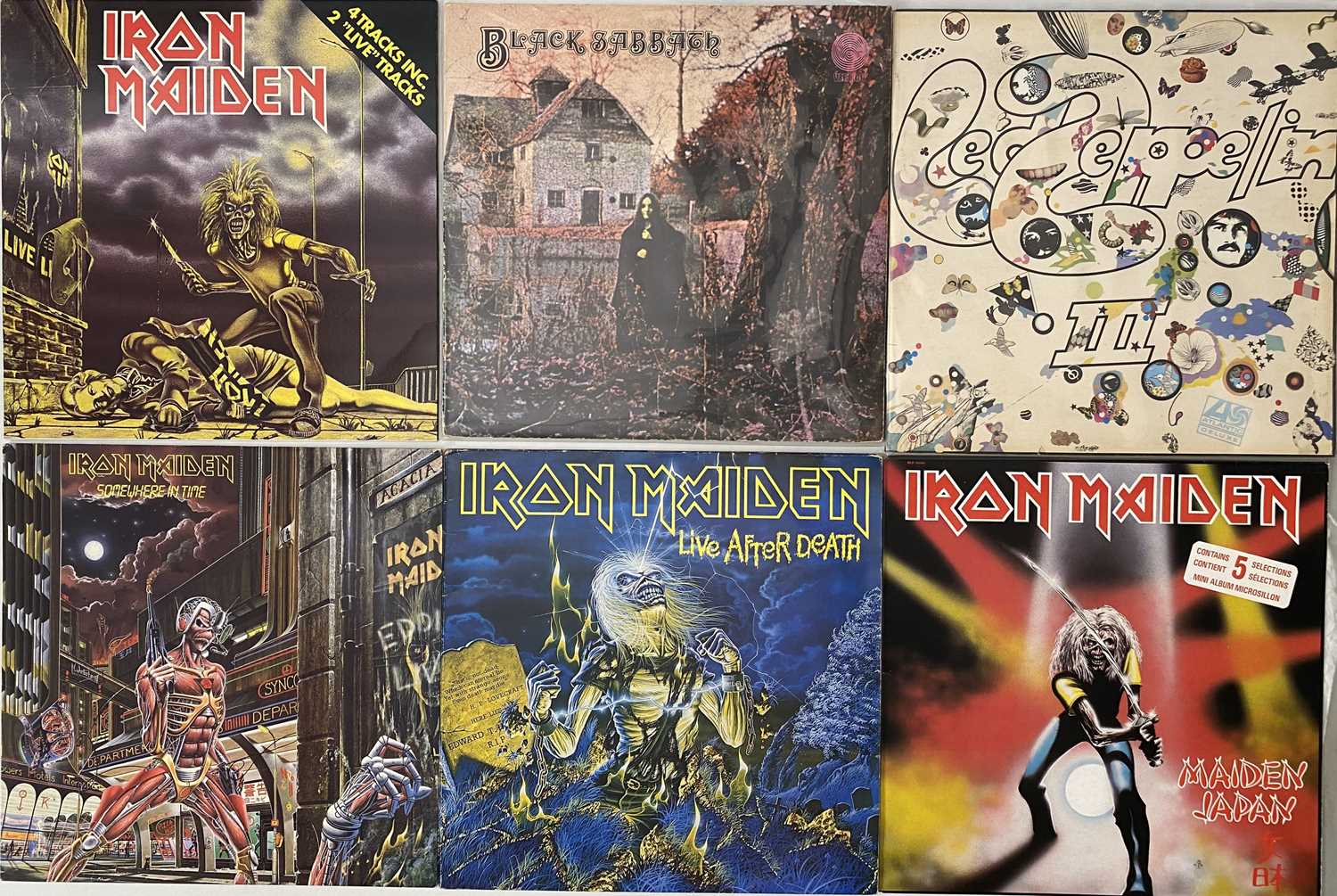 Lot 676 - MAIDEN/SABBATH/LED ZEP - LP/12" COLLECTION