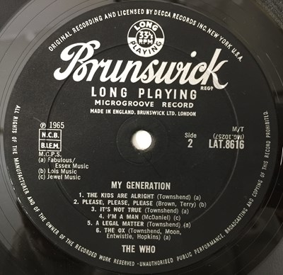 Lot 680 - THE WHO - MY GENERATION LP (ORIGINAL UK COPY - BRUNSWICK LAT 8616).