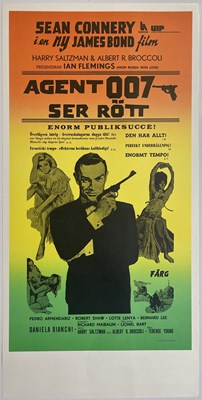 Lot 34 - JAMES BOND - SWEDISH INSERT POSTERS - RUSSIA WITH LOVE/ YOU ONLY LIVE TWICE '/ DIAMONDS ARE FOREVER.