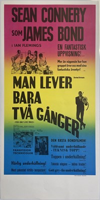 Lot 34 - JAMES BOND - SWEDISH INSERT POSTERS - RUSSIA WITH LOVE/ YOU ONLY LIVE TWICE '/ DIAMONDS ARE FOREVER.