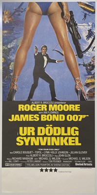 Lot 35 - JAMES BOND - SWEDISH STOLPE INSERT POSTERS - ROGER MOORE TITLES.