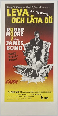 Lot 35 - JAMES BOND - SWEDISH STOLPE INSERT POSTERS - ROGER MOORE TITLES.