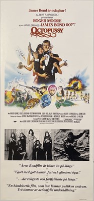 Lot 35 - JAMES BOND - SWEDISH STOLPE INSERT POSTERS - ROGER MOORE TITLES.