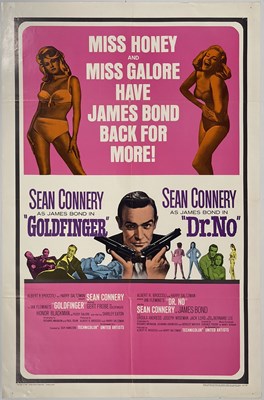 Lot 65 - JAMES BOND - US ONE-SHEET DOUBLE BILL POSTER- DR. NO / GOLDFINGER.