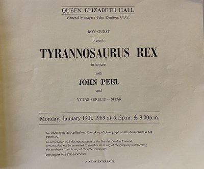 Lot 200 - TYRANNOSAURUS REX & MARC BOLAN LYRICS, PROGRAMME & ORIGINAL PHOTOGRAPHS