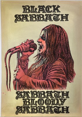 Lot 76 - BLACK SABBATH HAND PAINTED POSTER