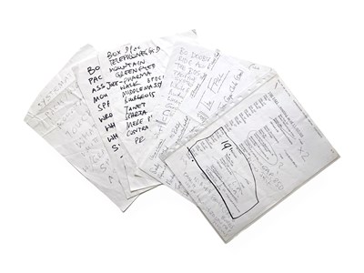 Lot 509 - MARK E. SMITH / THE FALL - TOUR EPHEMERA INC SET LISTS.