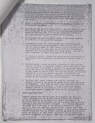 Lot 63 - CONCERT EPHEMERA - ABBA INTEREST - A SIGNED CONTRACT / 1979 STAGE PASSES.